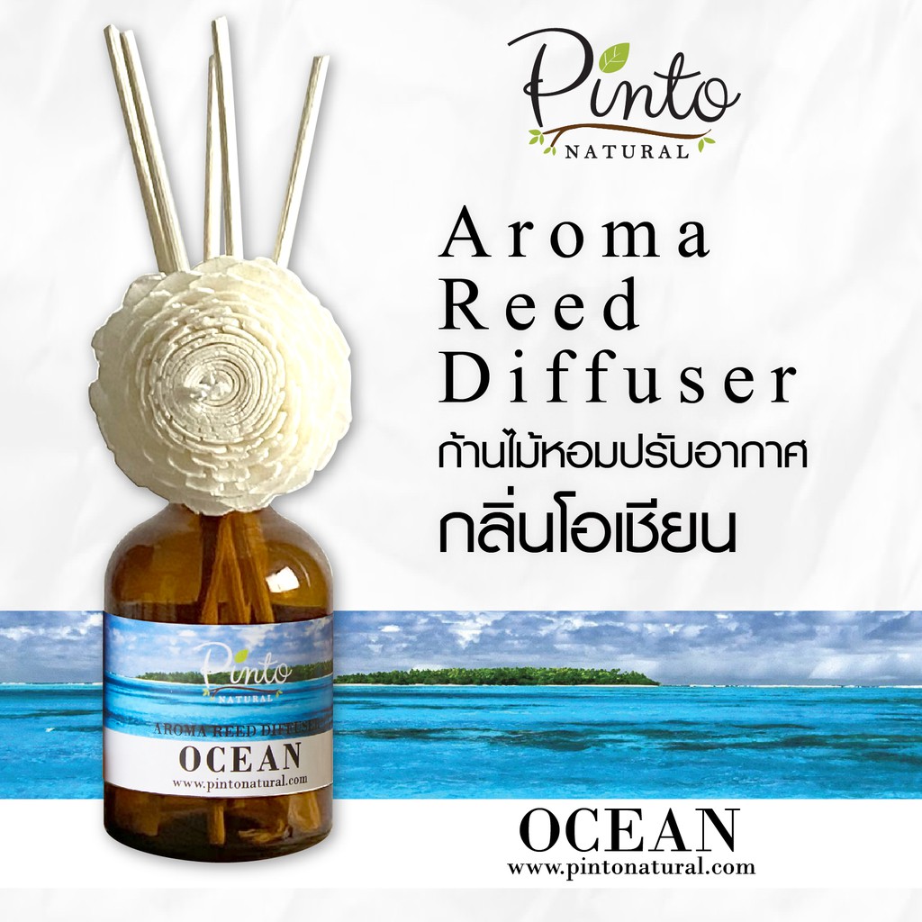 PINTONATURAL ก้านไม้หอมปรับอากาศ กลิ่นโอเชียน Aroma Reed Diffuser Ocean