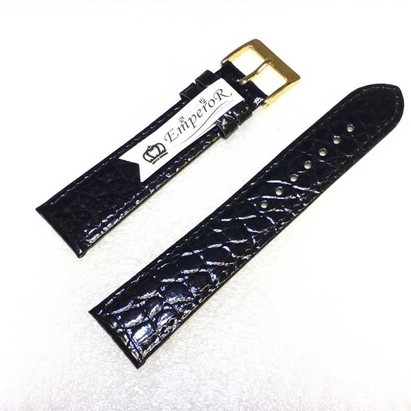 สายนาฬิกาข้อมือ สายหนังแท้ลายจระเข้ หนังแก้ว GMW/16-20 งานส่งนอก