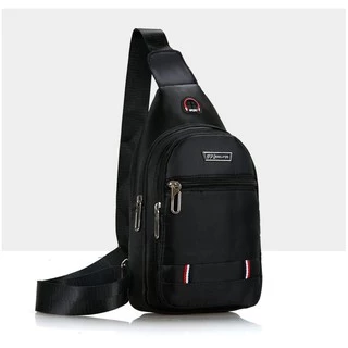 (w67)กระเป๋าคาดอก สะพายข้าง ผ้าoxfordหนา 4ซิป2ระดับ vgetbag