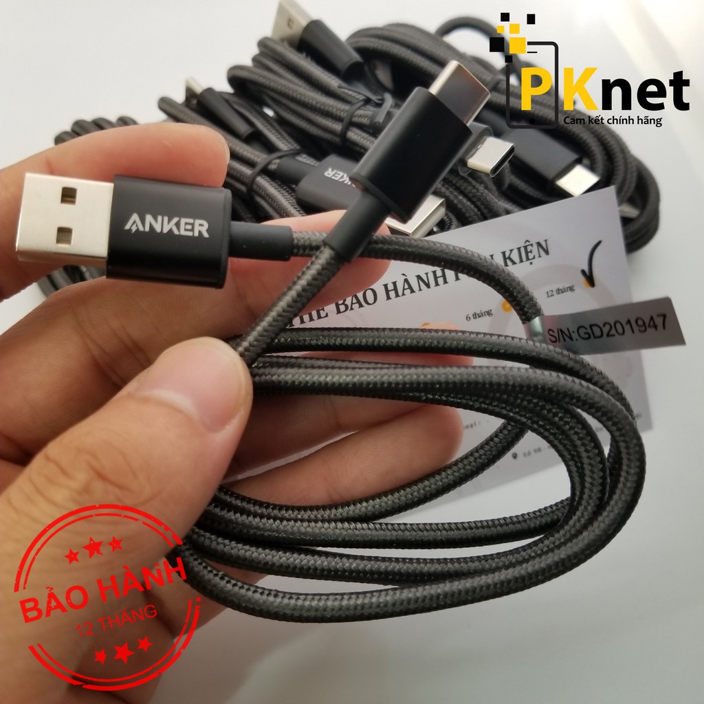 สายชาร์จเร็ว Super Durable Anker Bekin Nylon Premium USB Type C A8173