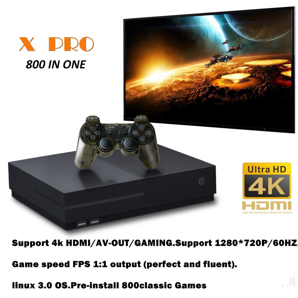 X Pro HD 64Bit วิดีโอเกมคอนโซล 4 พันช่องต่อ hdmi ครอบครัวทีวีเล่นเกม ...
