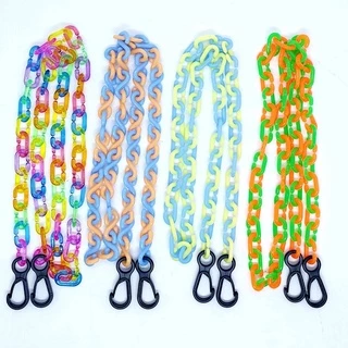 โซ่หมากเก็บ โซ่ตัวซี สีพาสเทลขนาดเล็ก คละสี 650-720 ตัวโดยประมาณ