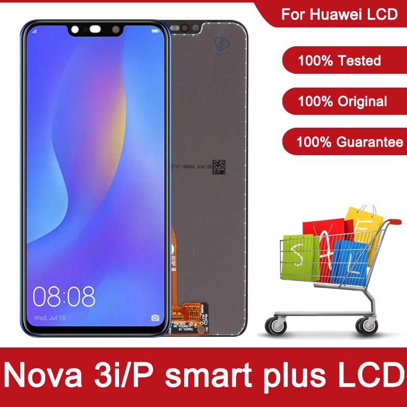 อะไหล่หน้าจอสัมผัสดิจิทัล LCD 6.3 นิ้ว แบบเปลี่ยน สําหรับ Huawei Nova 3i INE-LX1 LX2 P Smart Plus