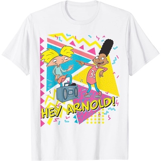 ผ้าฝ้ายคอกลมเสื้อยืด พิมพ์ลายโปสเตอร์ Nickelodeon Hey Arnold 90s สไตล์วินเทจ สําหรับผู้ชาย และผู้หญิงเสื้อยืด สไตล์วินเ