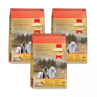 Smartheart Gold Salmon Meal and Rice Adult Small Breed [3kg x3] อาหารสุนัขโต พันธุ์เล็ก สูตรแซลมอนและข้าว