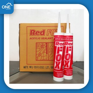 [ยกลัง] กาวซิลิโคน กาวอะคริลิค กาวอคิลิค Red Fox acrylic sealant กาวยาแนว แดปอะคริลิก อะคริลิค red fox 20 หลอด