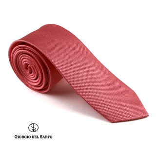 Giorgio Del Sarto Silk Necktie Orange Fabric Texture เนคไทผ้าไหมสีส้มมีเท็กเจอร์