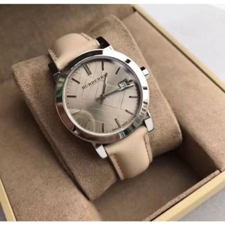 Burberry นาฬิกาข้อมือผู้หญิง The City Leather Strap Beige รุ่น BU9107