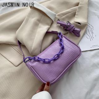 JASMIN NOIR กระเป๋าถือ กระเป๋าสะพาย ลายหนังจระเข้ แต่งสายโซ่ สำหรับผู้หญิง