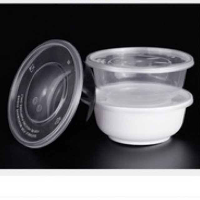 (50ใบ)(กลมเล็ก)ชามพาสติกพร้อมฝา ขนาดเล็ก 200 และ 360 ml สำหรับของหวาน เครื่องเคียง เข้าไมโครเวฟได้ ฝาแน่น