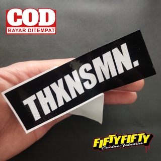 สติกเกอร์ พิมพ์ลาย BRAND DISTRO THXNSMN เคลือบเงา กันน้ํา สําหรับติดตกแต่งหมวกกันน็อค รถจักรยานยนต์ รถยนต์