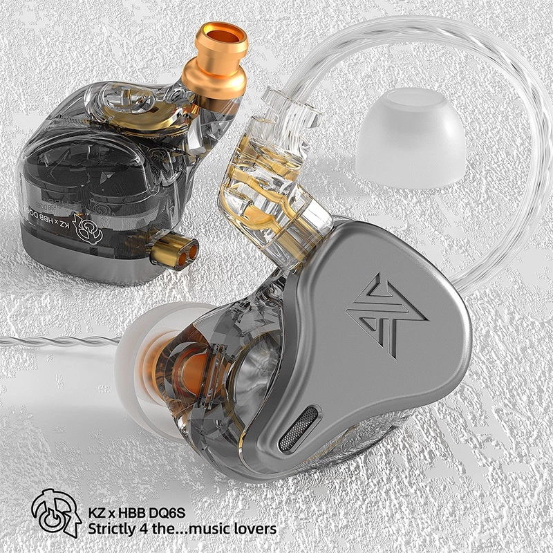 หูฟัง KZ DQ6S 3DD หูฟังอินเอียร์ หูฟังเบสหนัก ไดรเวอร์ไดนามิกแม่เหล็กคู่ In Ear Earphone หูฟังกีฬา HiFi [ของแท้ 100%]