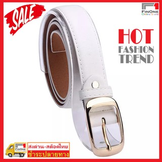 Fin 1เข็มขัด เข็มขัดผู้หญิง Womens Belt เข็มขัดสตรี No. 3009 - สีขาว