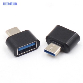 (Interfun) อะแดปเตอร์แปลงข้อมูล Usb Type C Male To Usb 2.0 Female Otg 2 x สําหรับโทรศัพท์มือถือ