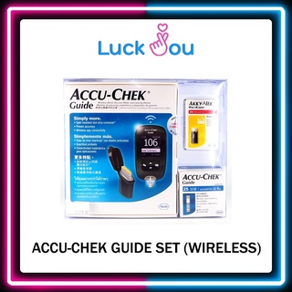 Accu-Chek Guide เครื่องตรวจน้ำตาลในเลือด (เครื่องตรวจ + แถบตรวจ25ชิ้น + ปากกาเจาะเลือด + เข็มเจาะ24เข็ม)