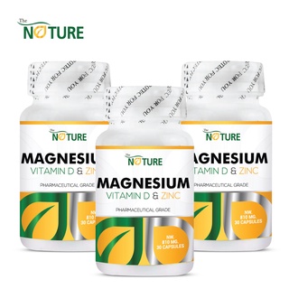 Magnesium plus Vitamin D Zinc x 3 ขวด แมกนีเซียม พลัส วิตามินดี ซิงค์ THE NATURE เดอะเนเจอร์ บรรจุขวดละ 30 แคปซูล