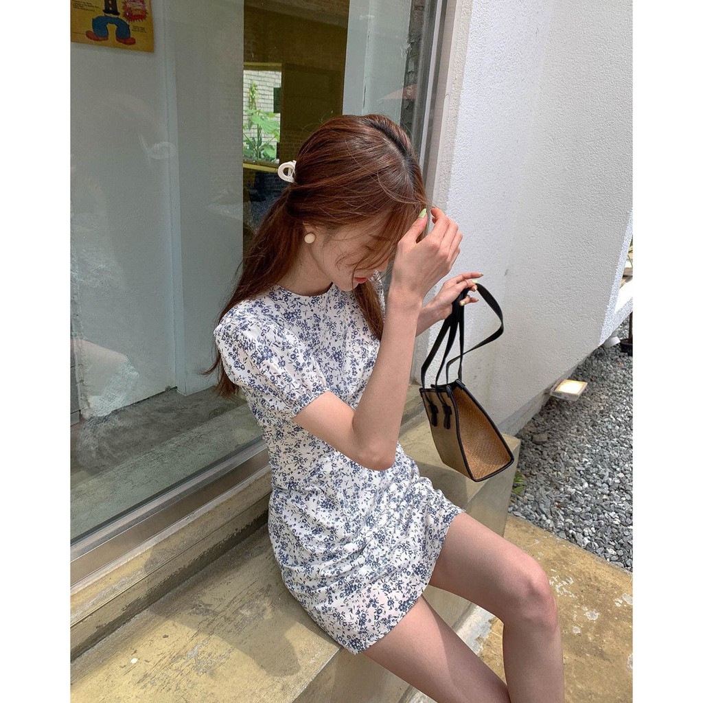 พร้อมส่ง มินิเดรสลายดอก สไตล์เกาหลี น่ารักมากๆ งานใหม่ ลายสวยชนช็อป 🌟