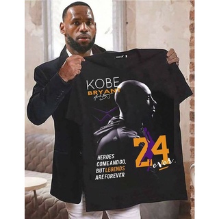 [S-5XL] เสื้อยืดคอกลม แขนสั้น พิมพ์ลายบาสเก็ตบอล Kobe Black Mamba memorial tribute No. 24 ทรงหลวม สําหรับผู้ชาย