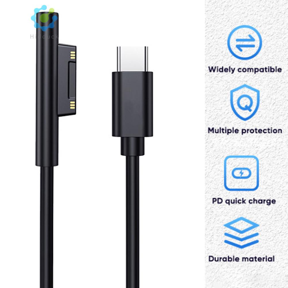 (HIK-Hot) สายชาร์จพาวเวอร์ซัพพลาย USB C PD ชาร์จเร็ว สําหรับ Microsoft Surface Pro 7 6 5 4