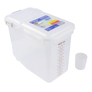 💥โปรสุดพิเศษ!!!💥 ถังข้าวสารพลาสติก JCP 12 กก. สีขาว ภาชนะใส่อาหาร RICE STORAGE CONTAINER JCP 12KG WHITE