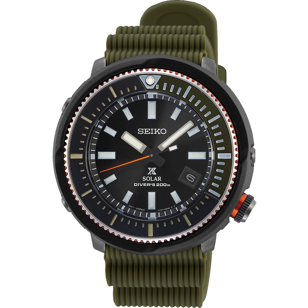 Karnvera Shop นาฬิกาข้อมือผู้ชาย SEIKO Prospex Solar Diver's 200M Military Green Men's Watch SNE547P1