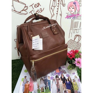 ANELLO ของแท้ หนังนิ่ม สีน้ำตาล Brown ขนาด Classic PU Leather กระเป๋าเป้