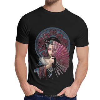 เสื้อยืดคอกลม ผ้าฝ้ายธรรมชาติ พิมพ์ลาย Geisha Warrior สไตล์วินเทจ ฮาราจูกุ แฟชั่นคลาสสิก สําหรับผู้ชายSize S-5XL