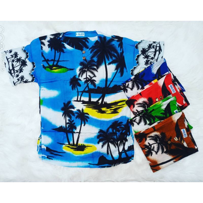 W&W FASHION BALI TOP WITH BEACH COCONUT TREE IMAGE