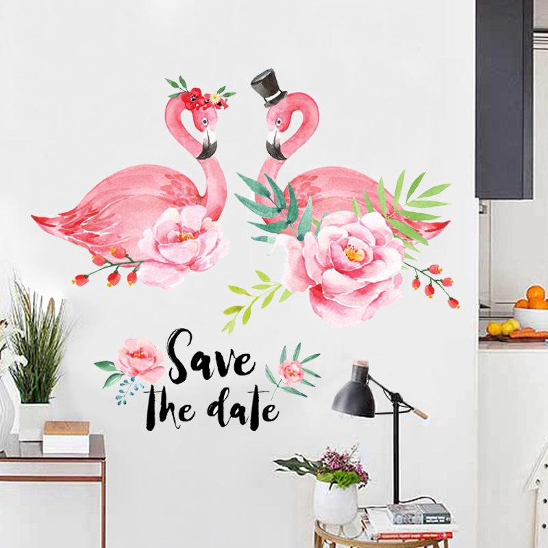 สติ๊กเกอร์ลายนก Flamingo DIY สำหรับตกแต่งบ้าน