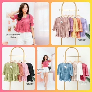 💗 ส่งทุกวัน ซื้อ2เพียง170.-/ตัว⚡เสื้อแขนสั้น ผ้าพริ้ว Fs61 💗