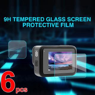 หน้าจอกระจกกันรอยสำหรับ GoPro ฮีโร่ 8 กีฬา Screen Protector กล้องฟิล์ม 6Pcs สำหรับ GoPro อุปกรณ์เสริมกล้อง 8