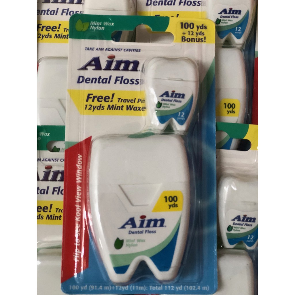 ไหมขัดฟัน Aim Dental Floss 91.4+11เมตร Shopee Thailand