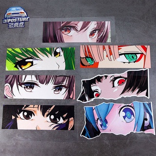 【Barley】 Automobile Sticker Bumper Stickers Paper JDM Japanese Pain Bumper Stickers Anime Secondary Eye Waterproof Reflective Sticker Car Window Glass Paster Box Sticker voYs