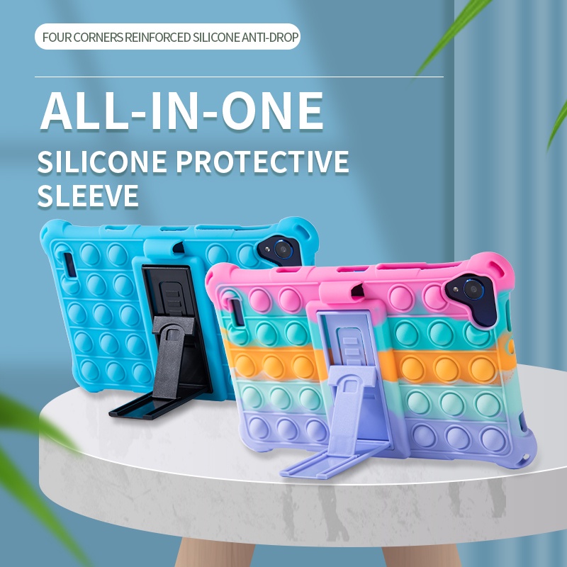 เคส Huawei MediaPad M5 Lite 8.0 JDN2-L09 Pop Stress-Relieve Silicone Case Push It Bubble Kickstand Shockproof Cover With #8