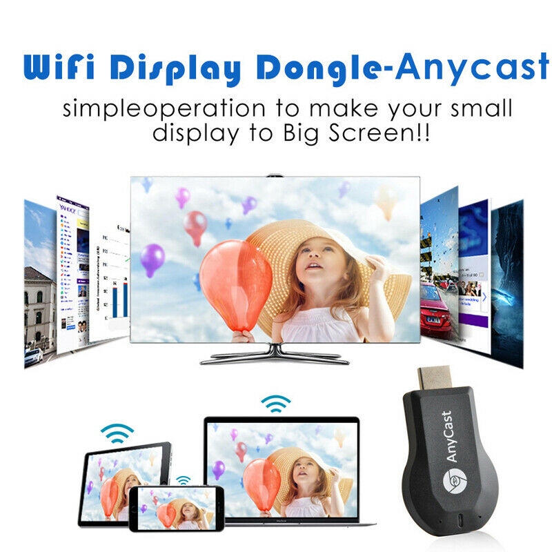 To Airply โทรศัพท์ AnyCast M2 M4 M9 Plus WiFi Display Receiver HDMI TV DLNA AirMirror IOS และ Androi