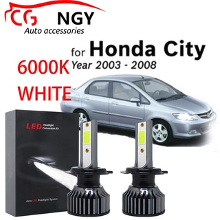 หลอดไฟหน้า LED สีขาว 6000K 12-24V (40w) สําหรับ Honda City SEL (ปี 2003-2008) 2 ชิ้น