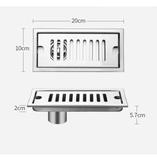 ตะแกรงกันกลิ่น ฝาท่อ ช่วยระบายน้ำได้ดียิ่งขึ้น กันกลิ่น แมลงได้อย่างดี สแตนเลส ทนทาน ไม่บาดผิว!! ขนาด 20*10