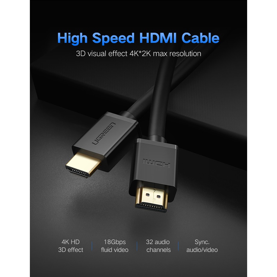 Ugreen สาย HDMI 4K HDMI 2.0 ตัวผู้ เป็น ตัวผู้ อะแดปเตอร์ รูปที่ 6