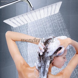 12" Big Rainfall Shower Head Solid Stainless Steel Bathroom Square Rain