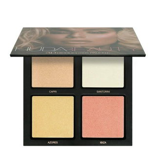 Huda Beauty พาเลทอายแชโดว์ 3D ไฮไลท์ 4 สี สําหรับแต่งหน้า