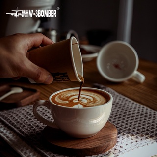 MHW-3BOMBER Latte Cup แก้วกาแฟพร้อมจานรอง แก้วลาเต้ ขนาด 280 ml