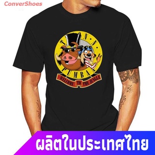 ConverShoes เสื้อยืดผู้ชายและผู้หญิง เสื้อยืดพิมพ์ลาย Welcome To The Jungle Timon And Pumba Gnr Parody สําหรับผู้ชาย Sho