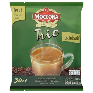 🔥The Best!! มอคโคน่า ทรีโอ เอสเปรสโซ 3อิน1 กาแฟปรุงสำเร็จชนิดผง 18กรัม x 27 ซอง Moccona Trio Espresso 3in1 Coffee Mix 18