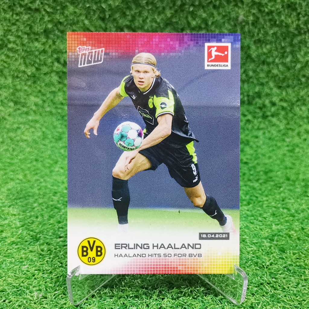 ขาย การ์ด Topps Now Bundesliga 2020-21 Erling Haaland Dortmund Hit 50 for BVB การ์ดฟุตบอล การ์ดนักฟุ