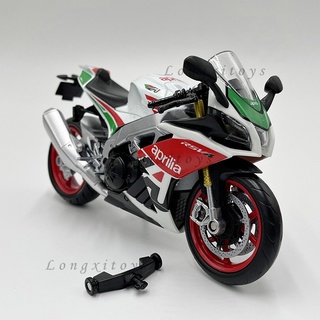 โมเดลรถจักรยานยนต์ ขนาด 1:12 Makeda Diecast Aprilia RSV4 RR1000 พร้อมล้อ ของเล่นสําหรับเด็ก