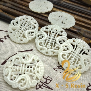 จี้หยกเทียม เรซิน แฮนด์เมด สีขาวนม สไตล์ฮั่นฝูโบราณ สําหรับท…