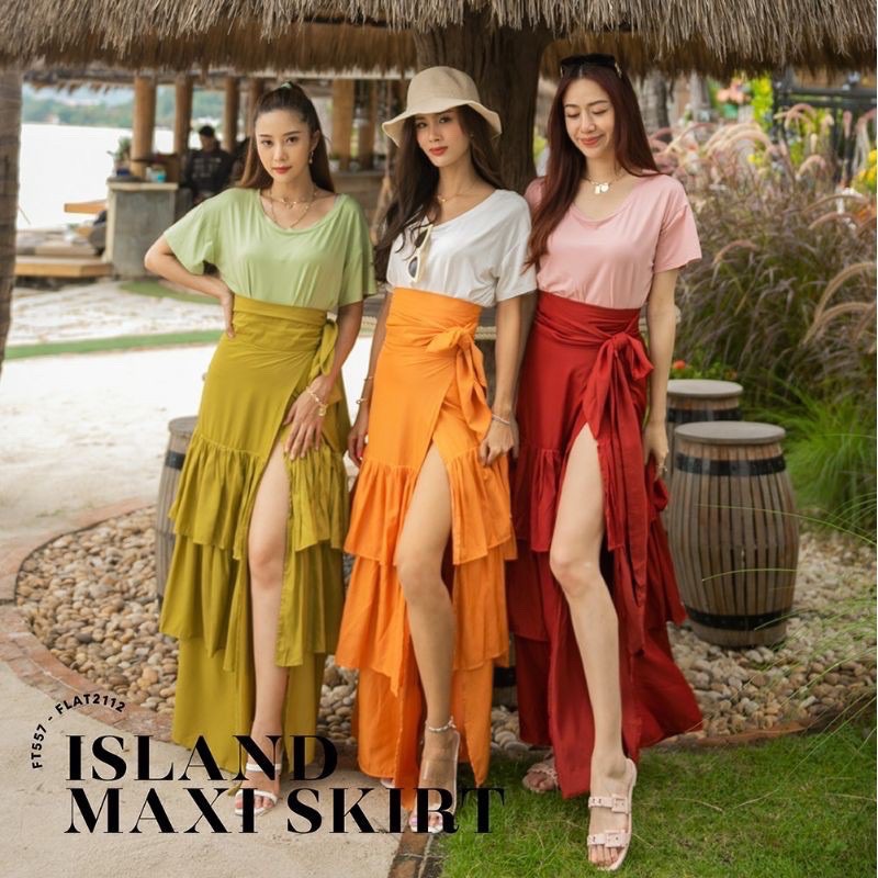 New in pack Flat2112 Island Maxi skirt สี lime ไม่มีใน shop แล้วนะคะ