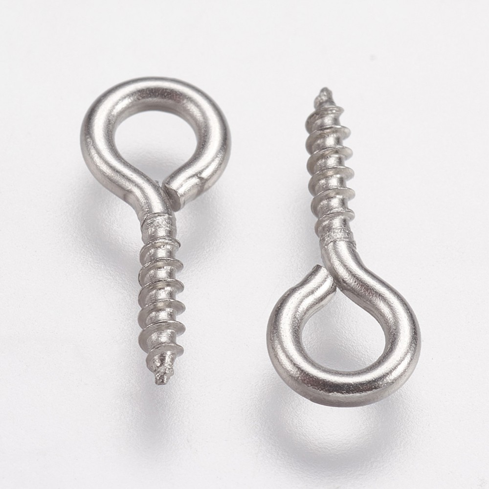 หมุดสกรู สแตนเลส 304 หัวหมุดเป็นห่วงเปิดได้ Eye Pin Peg Bails สแตนเลส 304 แพ็ค 50 ชิ้น