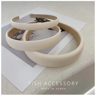 สายคาดศีรษะหนัง Pu สีขาวอุปกรณ์เสริมสําหรับตกแต่งผม 1.5/2/3 เซนติเมตร