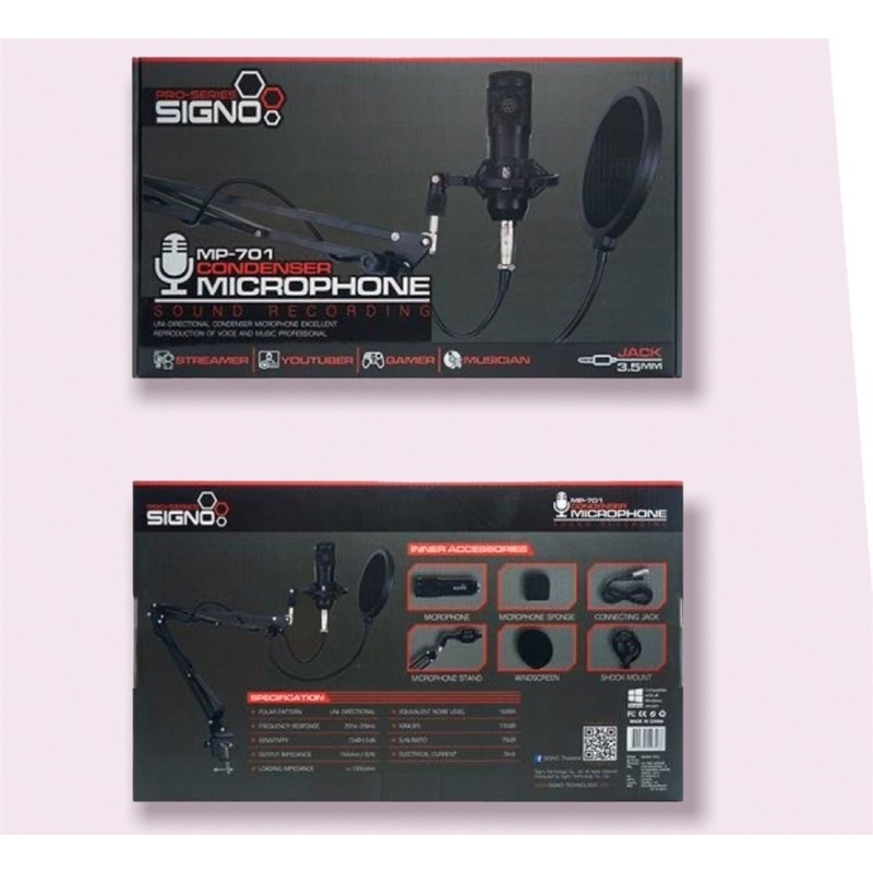 Microphone Condenser SIGNO (MP-701) Black